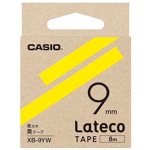 カシオ　ラテコ　詰替用テープ　９ｍｍ×８ｍ　黄／黒文字　ＸＢ－９ＹＷ　１セット（５個）1