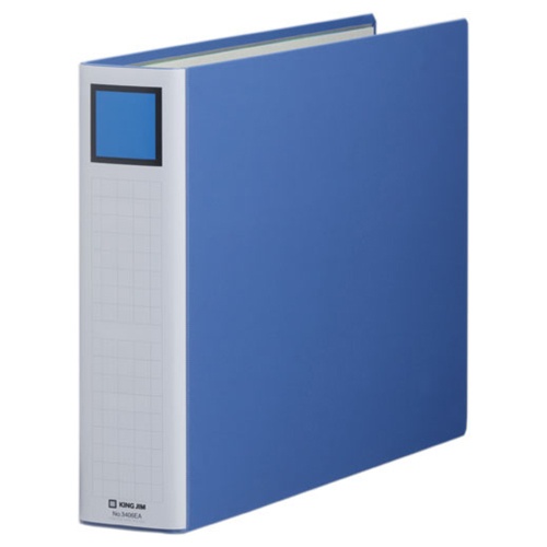 キングジム　キングファイル　スーパードッチ（脱・着）イージー　Ａ３ヨコ　６００枚収容　６０ｍｍとじ　背幅７６ｍｍ　青　３４０６ＥＡ－Ｂ　１セット（１０冊）1