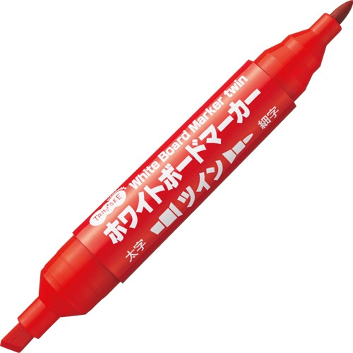 ＴＡＮＯＳＥＥ　ホワイトボードマーカー　ツイン　赤　１セット（１０本）1
