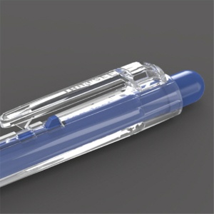 ＴＡＮＯＳＥＥ　ノック式油性ボールペン　０．７ｍｍ　青　（軸色：クリア）　１セット（１００本：１０本×１０パック）2