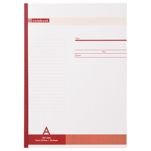 【クリックで詳細表示】TANOSEE ノートブック A4 A罫7mm 40枚 1セット(80冊) OSF-204A