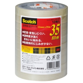 ３Ｍ　スコッチ　透明粘着テープ　１２ｍｍ×３５ｍ　５００－３－１２３５－１０Ｐ　１セット（５０巻：１０巻×５パック）