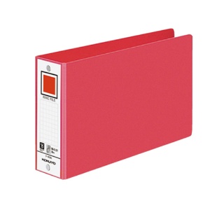 コクヨ　リングファイル　色厚板紙表紙　Ｂ６ヨコ　２穴　３３０枚収容　背幅５３ｍｍ　赤　フ－４０９ＮＲ　１セット（４冊）1