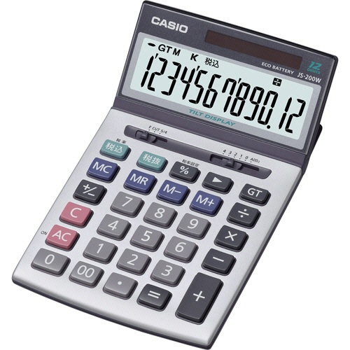 カシオ　本格実務電卓　１２桁　ジャストタイプ　ＪＳ－２００Ｗ－Ｎ　１セット（３台）3