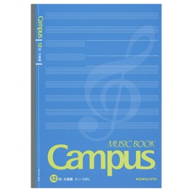 コクヨ　キャンパス　音楽帳（無線とじ・カットオフ）　セミＢ５　３０枚　オン－３８Ｎ　１セット（５冊）