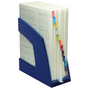 ソニック　ファイルボックス　仕切板付　Ａ４タテ　背幅１０７ｍｍ　ブルー　ＦＢ－７０８－Ｂ　１セット（１０個）2
