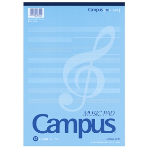 コクヨ　キャンパス　音楽帳（レポートタイプ）　Ａ４　３０枚　オン－７０Ｎ　１セット（５冊）1