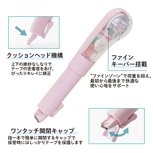 プラス　修正テープ　ホワイパーＰＬ　５ｍｍ幅×６ｍ　ＰＥＡＣＨ（ピンク）　ＷＨ－１９０５　ＰＫ　１セット（１０個）6
