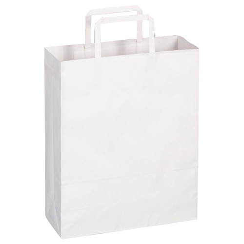 【クリックでお店のこの商品のページへ】TANOSEE 紙手提袋 平紐 小 ヨコ260×タテ320×マチ幅100mm 白無地 1セット(300枚：30枚×10パック) OR-WY-S