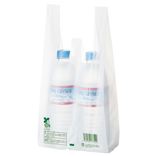 ＴＡＮＯＳＥＥ　バイオマス配合レジ袋（乳白）　８号　１セット（１０００枚：１００枚×１０パック）1