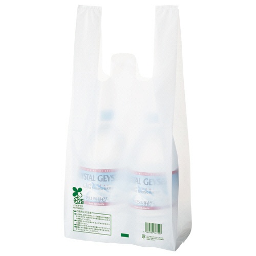 ＴＡＮＯＳＥＥ　バイオマス配合レジ袋（乳白）　２５号　１セット（１０００枚：１００枚×１０パック）1
