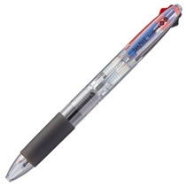 ＴＡＮＯＳＥＥ　ノック式油性３色ボールペン（なめらかインク）　０．５ｍｍ　（軸色：クリア）　１セット（１０本）1