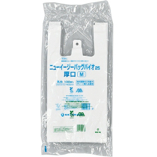 福助工業　ニューイージーバッグバイオ２５　厚口　Ｍ　０３６４６６５　１セット（１０００枚：１００枚×１０パック）1