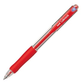三菱鉛筆　油性ボールペン　ＶＥＲＹ楽ノック　極細　０．５ｍｍ　赤　ＳＮ１０００５．１５　１セット（１０本）