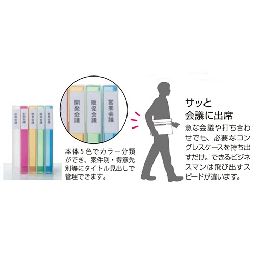 リヒトラブ　ＡＱＵＡ　ＤＲＯＰｓ　コングレスケース　Ａ４ヨコ　１５０枚収容　黄緑　Ａ－５０３５－６　１セット（１０個）6