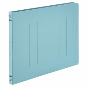 【たのめーる】TANOSEE フラットファイルE(エコノミー) A4ヨコ 150枚収容 背幅18mm ブルー 1セット(100冊:10冊×10