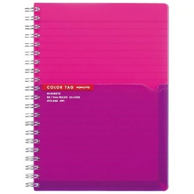 コクヨ　ツインリングノート（カラータグ）　Ｂｉ－ＣＯＬＯＲ　Ｂ６　Ａ罫　９０枚　ピンク　ＣＴス－Ｃ４０Ｐ　１セット（５冊）