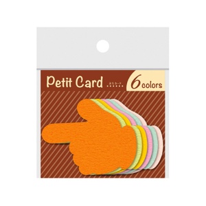 ササガワ　ぷちカード　ユビ　中　（６色×各２枚）／パック　１６－７０２９　１セット（１０パック）2