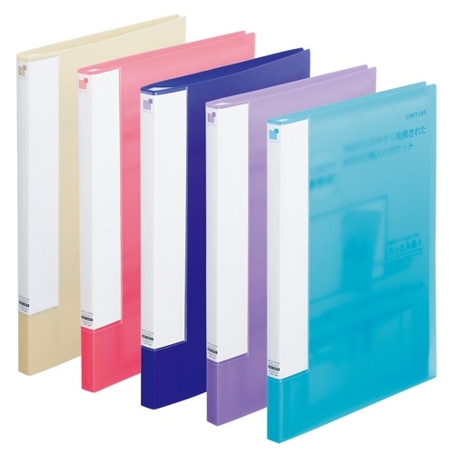 リヒトラブ　ＣＵＢＥ　ＦＩＺＺ　クリヤーブック（サイドベンツ）　Ａ４タテ（見開きＡ３）　４０ポケット（２０シート）　パープル　Ｎ－６００４－１０　１セット（１０冊）6