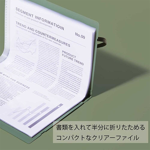 キングジム　カラーセレクション　クリアーファイル　コンパック　Ａ４　二つ折り　１０ポケット　緑　ＣＮ５８９４Ｈ－Ｇ　１セット（５冊）6