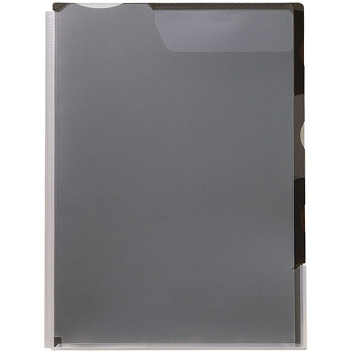 キングジム　カラーセレクション　スーパーハードホルダー　３山インデックス（マチ付）　Ａ４タテ　黒　ＣＮ７６５－ＢＫ　１セット（５枚）1