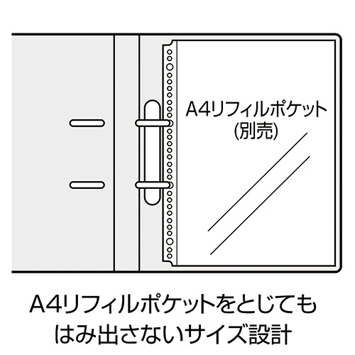 セキセイ　セパル　ロックリングファイル　Ａ４タテ　２穴　１５０枚収容　２０ｍｍとじ　背幅３２ｍｍ　ネイビーブルー　ＳＥＬ－２８３５－１５　１セット（１０冊）4