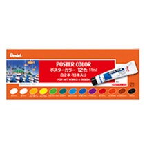 ぺんてる　ポスターカラー　ラミネートチューブ入　１１ｍｌ　１２色（１３本入・白２本入）セット　ＷＰＲ－１２　１セット（５パック）1
