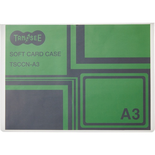 ＴＡＮＯＳＥＥ　ソフトカードケース　Ａ３　半透明（梨地クリア）　再生オレフィン製　１セット（２０枚）1