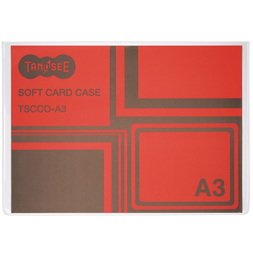 ＴＡＮＯＳＥＥ　ソフトカードケース　Ａ３　透明　再生オレフィン製　１セット（２０枚）1