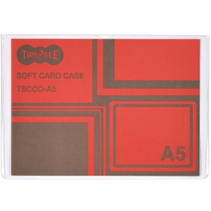 ＴＡＮＯＳＥＥ　ソフトカードケース　Ａ５　透明　再生オレフィン製　１セット（２０枚）1