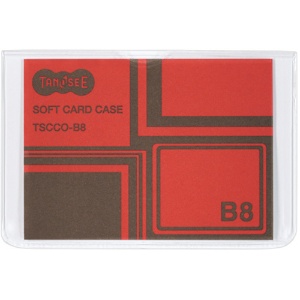 ＴＡＮＯＳＥＥ　ソフトカードケース　Ｂ８　透明　再生オレフィン製　１セット（１００枚）1