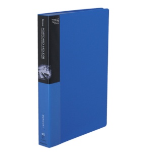 コクヨ　ポストカードホルダー（固定式）　Ａ４タテ　２００枚収容　青　ハセ－２３０ＮＢ　１セット（４冊）1