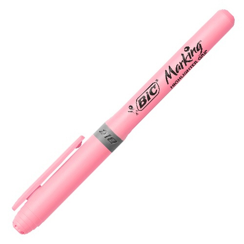 ＢＩＣ　蛍光マーカー　マーキングハイライターグリップ　パステル　ピンク　ＢＲＩＧＢＫＰＳＴＰＮＫ　１セット（１２本）1