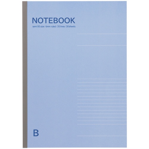 ＴＡＮＯＳＥＥ　ノートブック　セミＢ５　Ｂ罫６ｍｍ　３０枚　１セット（５０冊：１０冊×５パック）2