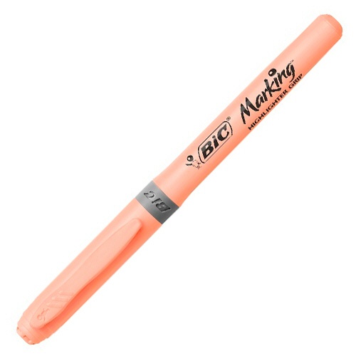 ＢＩＣ　蛍光マーカー　マーキングハイライターグリップ　パステル　オレンジ　ＢＲＩＧＢＫＰＳＴＯＲＧ　１セット（１２本）1
