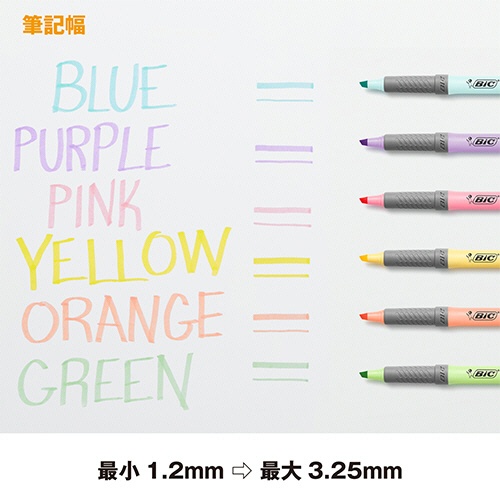 ＢＩＣ　蛍光マーカー　マーキングハイライターグリップ　パステル　グリーン　ＢＲＩＧＢＫＰＳＴＧＲＮ　１セット（１２本）5
