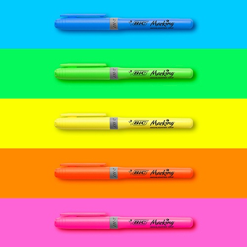 ＢＩＣ　蛍光マーカー　マーキングハイライターグリップ　イエロー　ＢＲＩＧＲＩＰ１２ＹＬＷ　１セット（１２本）6
