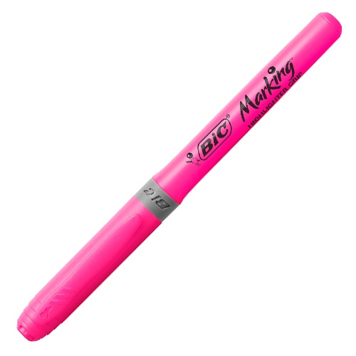 ＢＩＣ　蛍光マーカー　マーキングハイライターグリップ　ピンク　ＢＲＩＧＲＩＰ１２ＰＮＫ　１セット（１２本）1