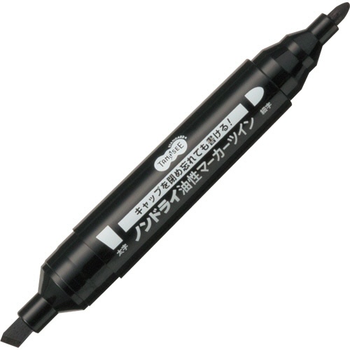 ＴＡＮＯＳＥＥ　キャップ式ノンドライ油性マーカー　ツイン　太字＋細字　黒　１セット（５０本）1