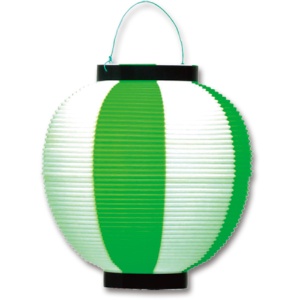 ササガワ　ポリ提灯　緑白　４０－７０４０　１セット（５個）1