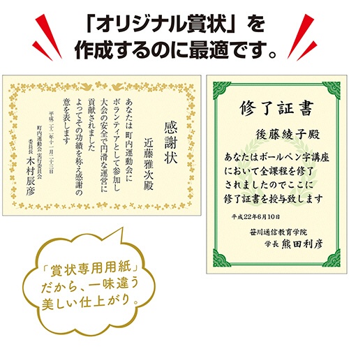 ササガワ　タカ印　手作り賞状作成用紙　クリーム　Ｂ４　１０－１９６８　１セット（５０枚：１０枚×５パック）3
