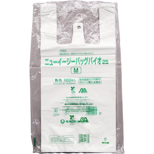 福助工業　ニューイージーバッグバイオ２５　ブロックタイプ　Ｍ　０３６４２３１　１セット（２０００枚：１００枚×２０パック）1