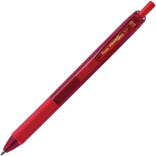 ぺんてる　ゲルインキボールペン　エナージェルエス　０．７ｍｍ　赤　ＢＬ１２７－Ｂ　１セット（１０本）1