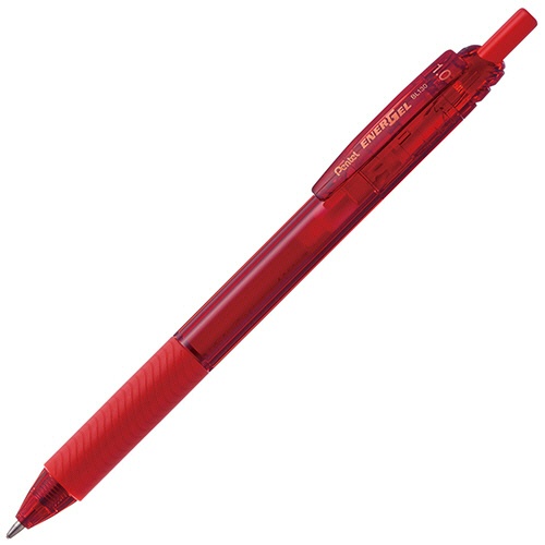 ぺんてる　ゲルインキボールペン　エナージェルエス　１．０ｍｍ　赤　ＢＬ１３０－Ｂ　１セット（１０本）1