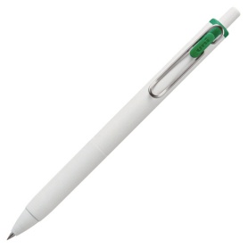 三菱鉛筆　ゲルインクボールペン　ユニボール　ワン　０．３８ｍｍ　グリーン　（軸色：オフホワイト）　ＵＭＮＳ３８．６　１セット（１０本）