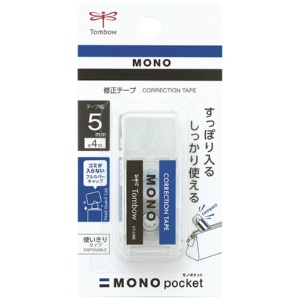 トンボ鉛筆　修正テープ　モノポケット　５ｍｍ幅×４ｍ　ＣＴ－ＣＭ５　１セット（５個）2