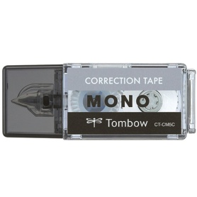 トンボ鉛筆　修正テープ　モノポケット　５ｍｍ幅×４ｍ　ブラック　ＣＴ－ＣＭ５Ｃ１０　１セット（５個）