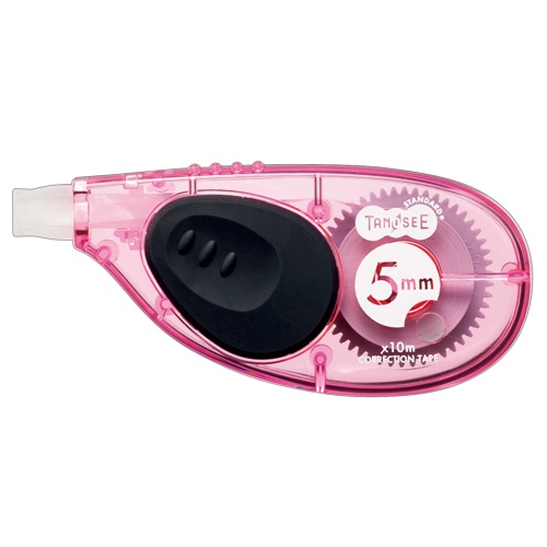 ＴＡＮＯＳＥＥ　修正テープ　ヨコ引き（使い切り）　５ｍｍ幅×１０ｍ　ピンク　１セット（１０個）1