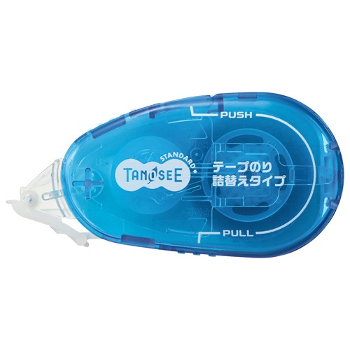 ＴＡＮＯＳＥＥ　テープのり（リフィル式　ドットタイプ）　本体　コンパクト　８．４ｍｍ×１５ｍ　ブルー　１セット（１０個）1