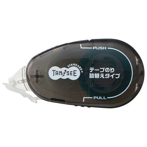ＴＡＮＯＳＥＥ　テープのり（リフィル式　ドットタイプ）　本体　コンパクト　８．４ｍｍ×１５ｍ　ブラック　１セット（１０個）1